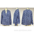 Printing Pullover Blouse Pleated Collar